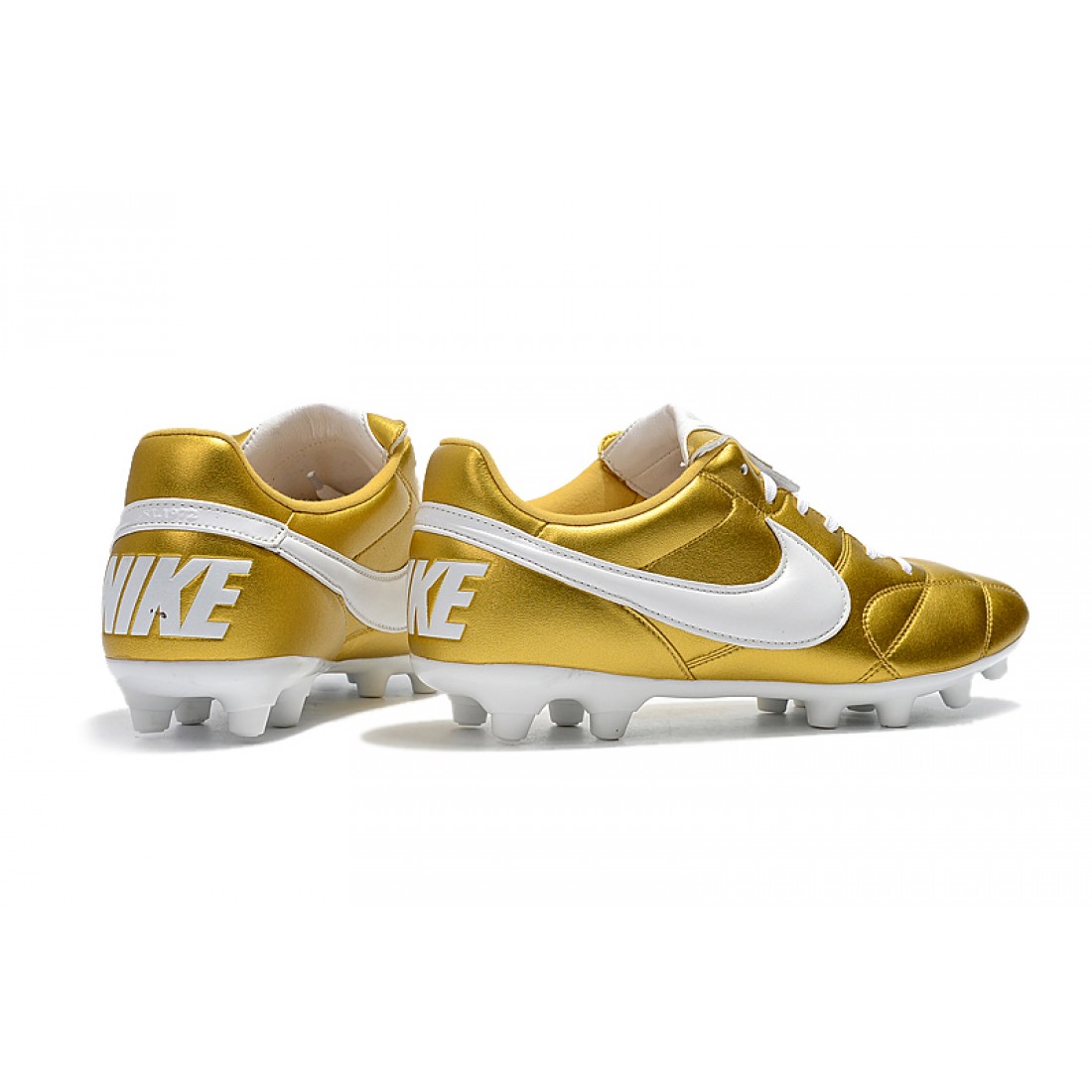 white and gold nike soccer cleats